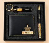 Personalized Royal Wallet, Keychain & Pen Gift Set