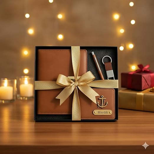 Personalized Gift Set for Men | Premium Diary, Wallet, Pen & Keychain Combo