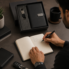 Personalized Men's Gift Hamper Set – Pen, Keychain & Diary