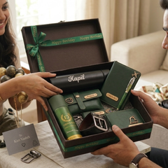 Personalized Gift Hamper Set – Wallet, Bottle & Passport Cover