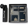 Personalized 5 in 1 Men’s Gift Set with LED Bottle Wallet Passport Cover