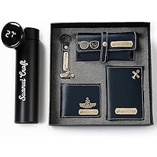Personalized 5 in 1 Men’s Gift Set with LED Bottle Wallet Passport Cover