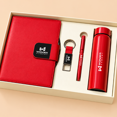 Premium Corporate Gift Set – PU Notebook, Stainless Steel Flask, Pen & Keychain | Models 3099–3102