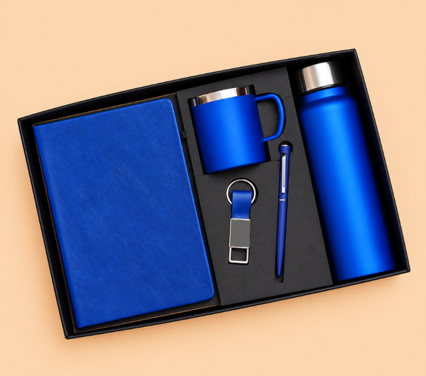 Premium 5-Piece Corporate Gift Set – Diary, Pen, Keychain, Steel Bottle & Cup