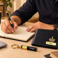 Personalized Royal Wallet, Keychain & Pen Gift Set