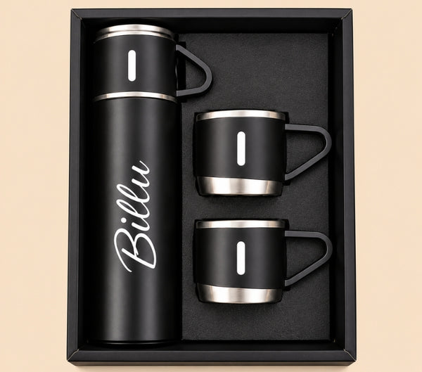 Personalized Travel Flask & Mug Gift Set
