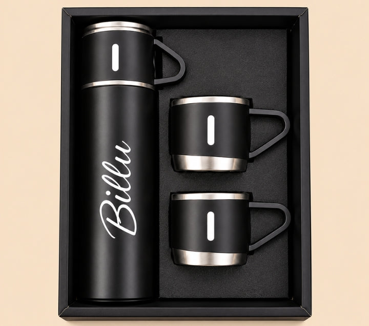 Personalized Travel Flask & Mug Gift Set