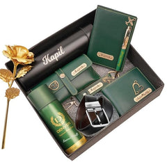 Personalized Gift Hamper Set – Wallet, Bottle & Passport Cover – personalized gift