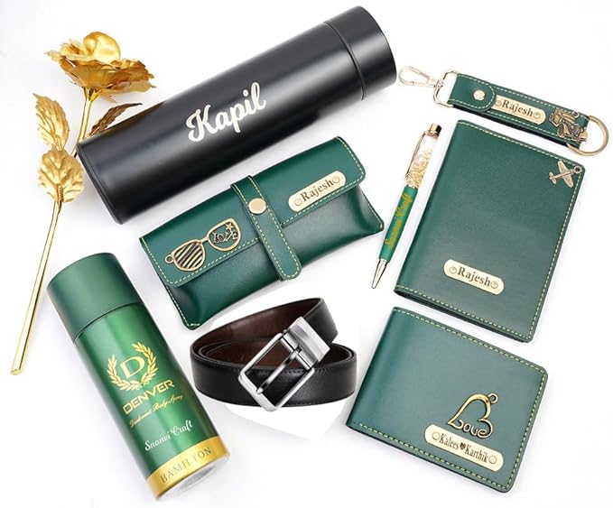 Personalized Gift Hamper Set – Wallet, Bottle & Passport Cover – detail 2