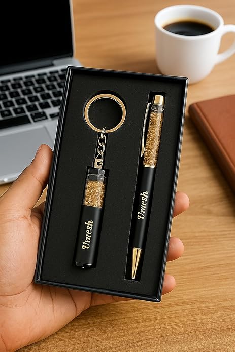 Personalized Gift Hamper Set – Pen & Keychain – detail 2