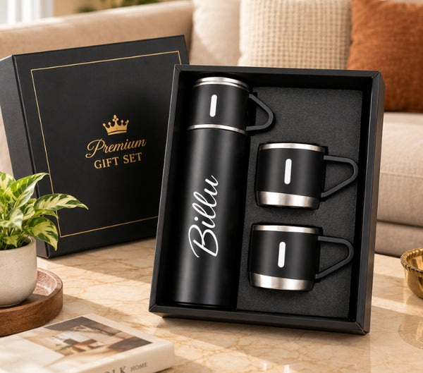 Personalized Travel Flask & Mug Gift Set