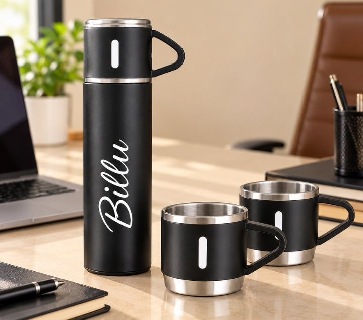 Personalized Travel Flask & Mug Gift Set