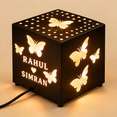 Personalized Couple LED Shadow Box – Custom Name Night Light Décor