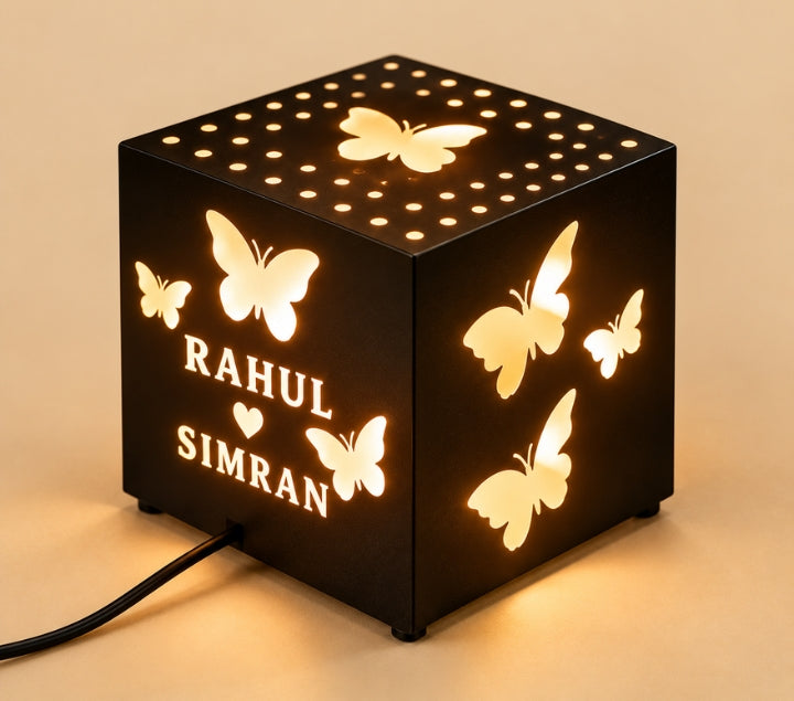 Personalized Couple LED Shadow Box – Custom Name Night Light Décor