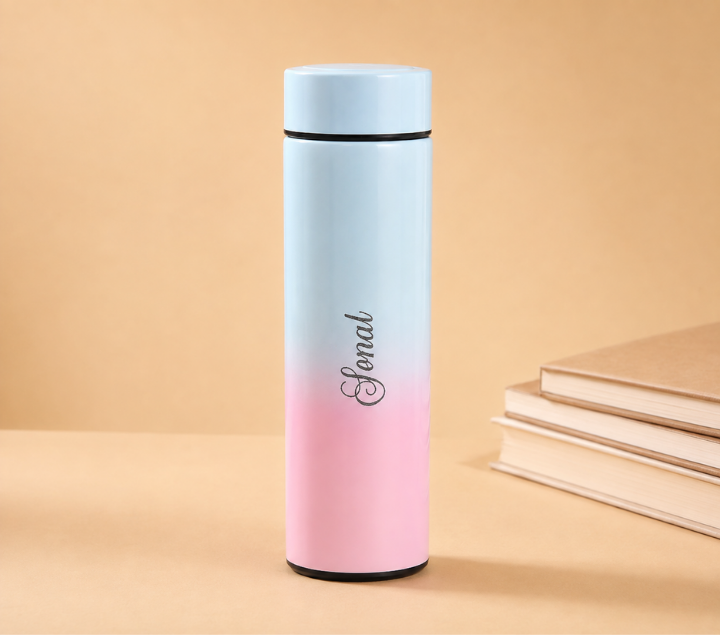 Personalized LED Temperature Steel Bottle – Custom Name, Multicolour