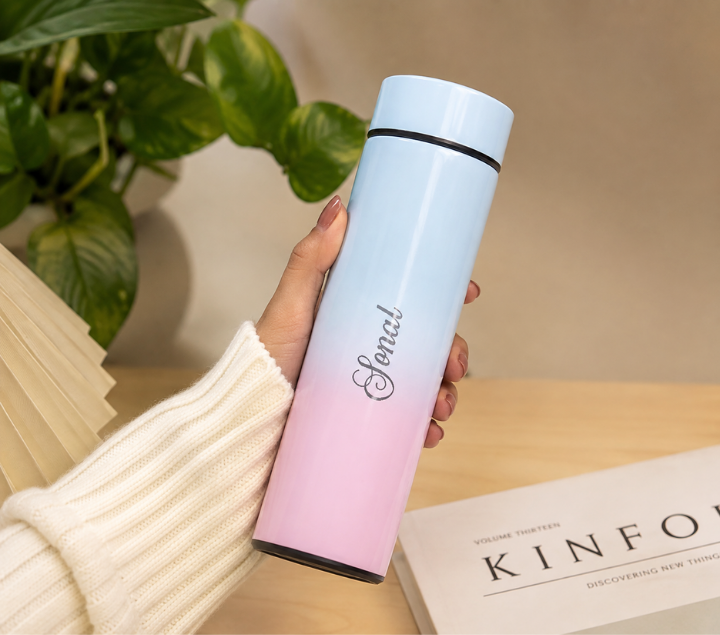 Personalized LED Temperature Steel Bottle – Custom Name, Multicolour