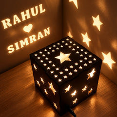 Personalized Couple LED Shadow Box – Custom Name Night Light Décor