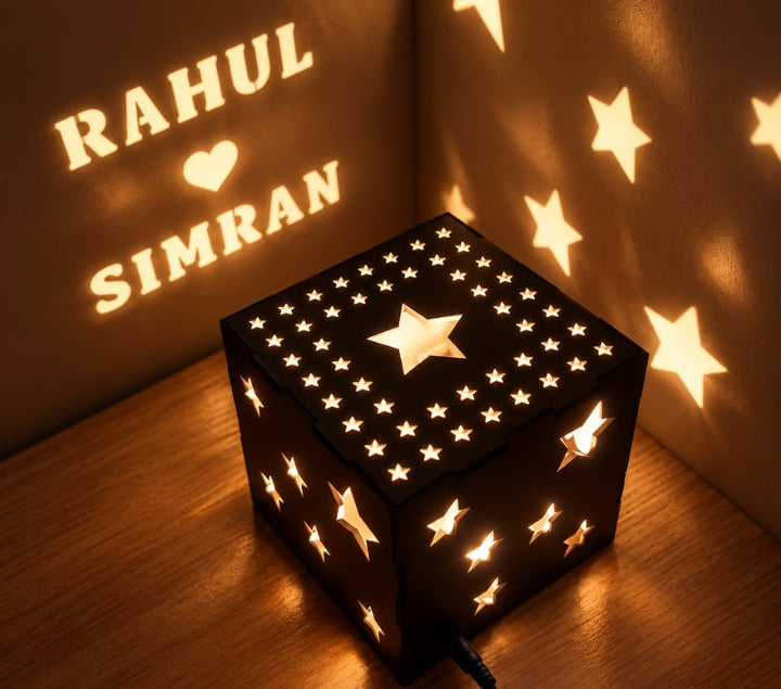 Personalized Couple LED Shadow Box – Custom Name Night Light Décor