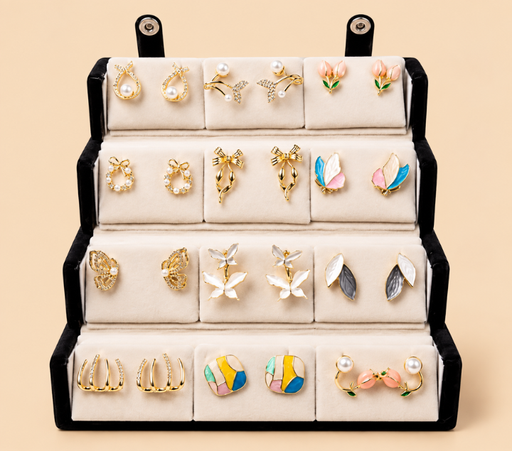 Personalized Stud Earrings & Custom Name Jewelry Box Gift Set