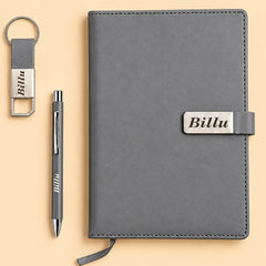 Personalized Men's Office Gift Hamper – Pen, Keychain & Diary, Assorted Colours