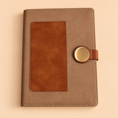 Personalized Premium Leather-Look Journal with Metal Lock & Custom Name
