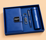 Premium Corporate Gift Set – PU Notebook, Stainless Steel Flask, Pen & Keychain | Models 3099–3102
