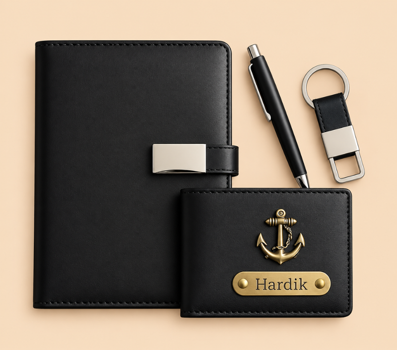 Personalized Men's Gift Set – Wallet, Pen, Keychain & Diary