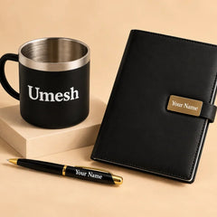 Personalized Gift Set – Mug, Pen & Diary, Custom Name