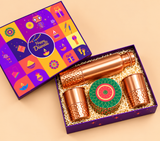 Premium Copper Diwali Gift Set with Bottle, Glasses & Decorative Box