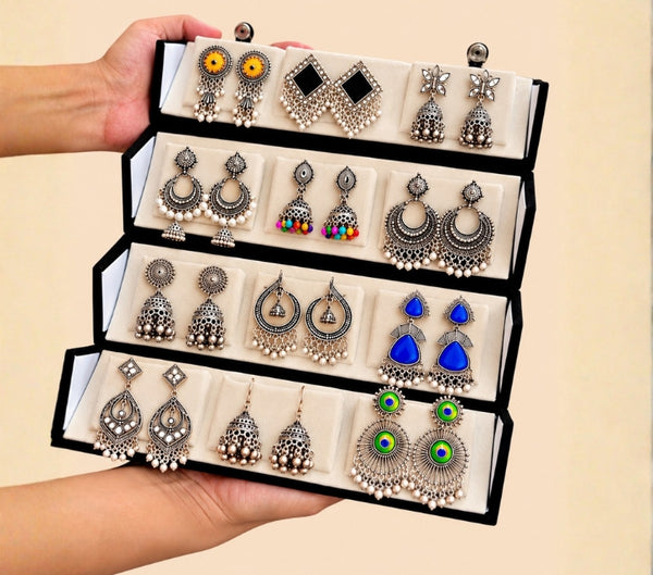 Personalized Stud Earrings & Custom Name Jewelry Box Gift Set