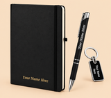 Personalized A5 Notebook Gift Set – Custom Name Diary, Pen & Keychain