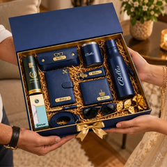 Personalized Men's Gift Set – Wallet, Bottle, Mug & Pen, Classic Colours