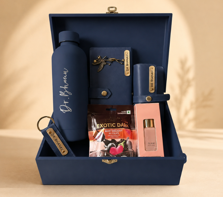 Personalized Women's Gift Hamper Set – Custom Name Essentials, Assorted Colours