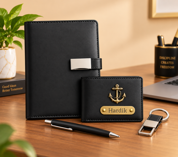 Personalized Men's Gift Set – Wallet, Pen, Keychain & Diary