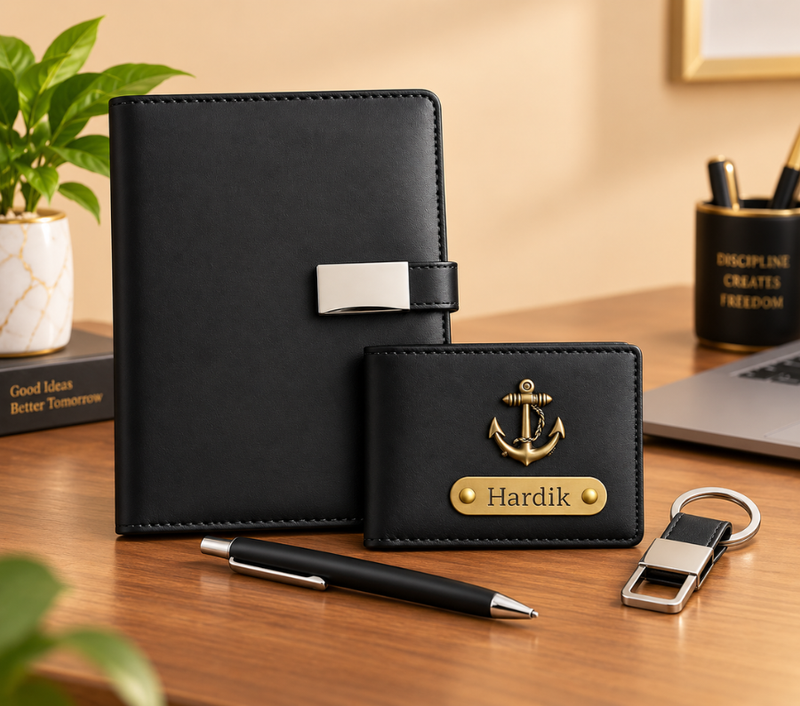 Personalized Men's Gift Set – Wallet, Pen, Keychain & Diary