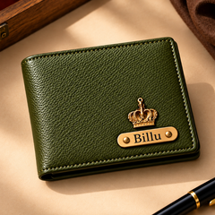 Personalized Men's Brown Leather Wallet – Custom Name Engraved