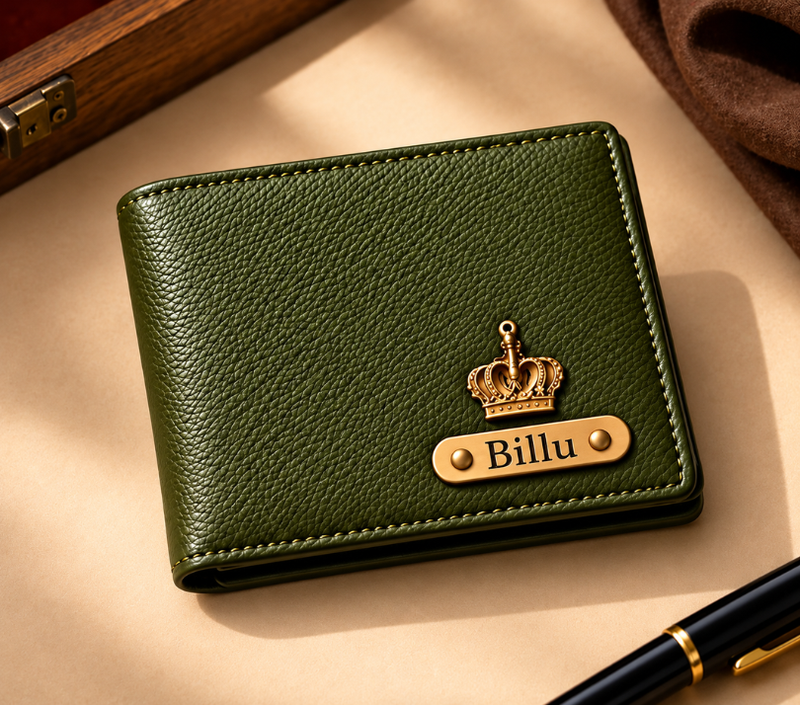 Personalized Men's Brown Leather Wallet – Custom Name Engraved