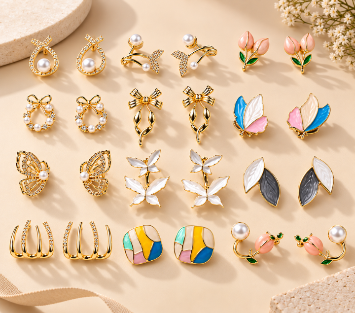 Personalized Stud Earrings & Custom Name Jewelry Box Gift Set