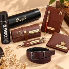 Personalized Premium Gift Hamper for Men with Wallet, Belt & Accessories