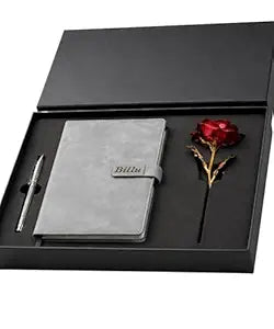 Personalized Diary & Pen Gift Set with Name Engraving