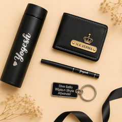 Personalized Gift Hamper Set – Wallet, Bottle, Keychain & Pen