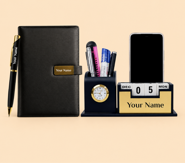 Personalized Gift Hamper Set – Pen & Diary, Classic Black