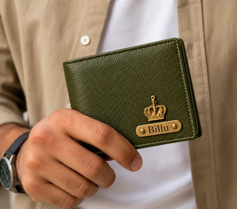 Personalized Men's Brown Leather Wallet – Custom Name Engraved