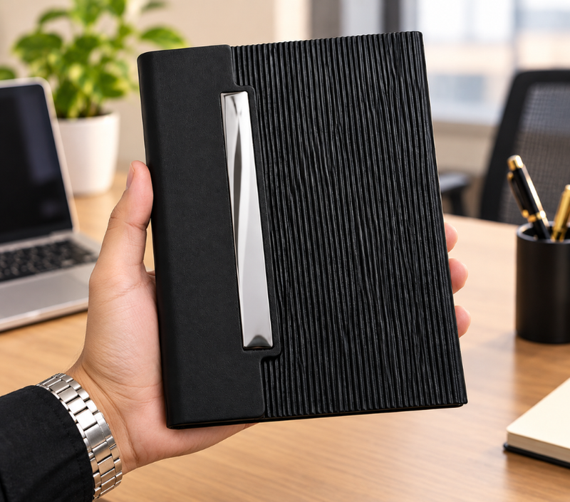 Marvel A5 Premium Ribbed Notebook with Metal Engraving Plate