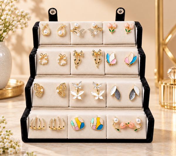 Personalized Stud Earrings & Custom Name Jewelry Box Gift Set