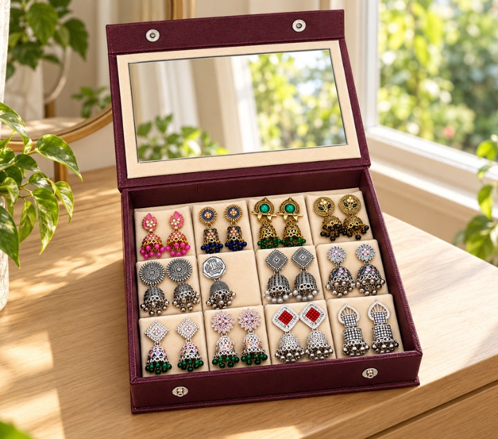 Personalized Stud Earrings & Custom Name Jewelry Box Gift Set