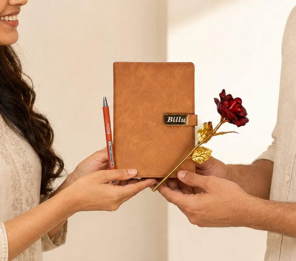 Personalized Pen & Diary Gift Hamper Set – Assorted Colours