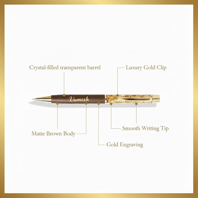 Personalized Pen with Name Engraved I Metal Classy Customized Roller Ball Pens I