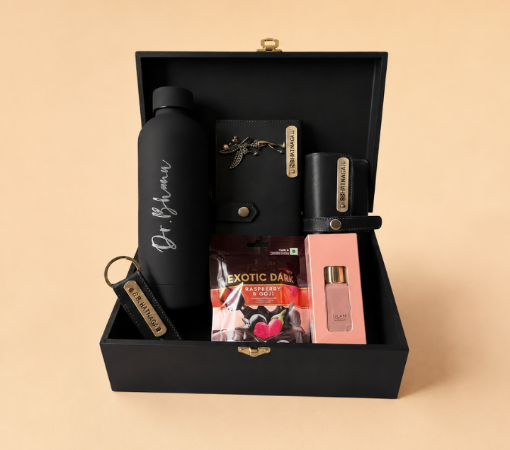 Personalized Women's Gift Hamper Set – Custom Name Essentials, Assorted Colours