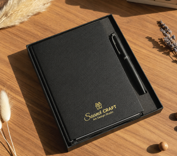 Personalized Leather Diary – Custom Name Engraved, Black